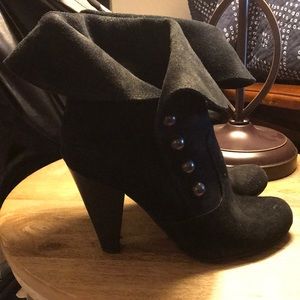 Black suede ankle booties